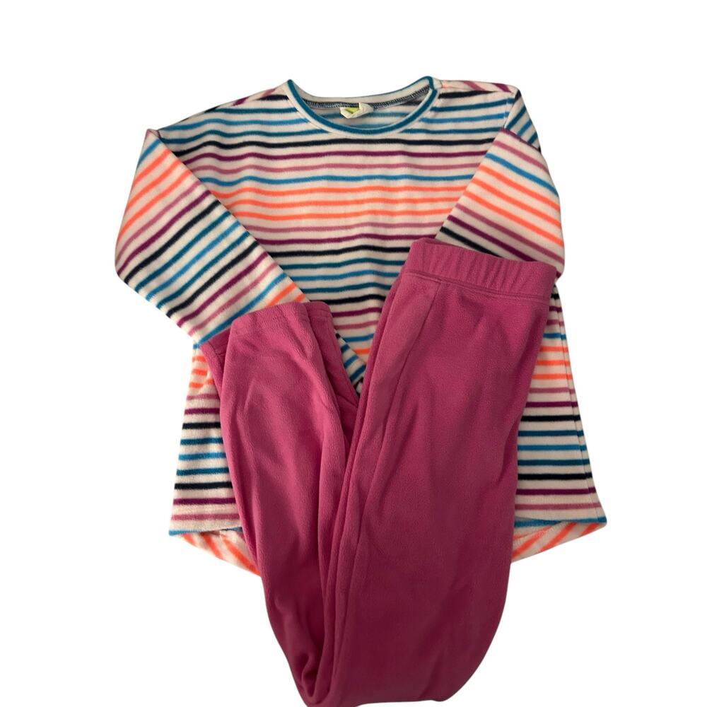 crazy8 stripe fleece and purple pants outfit 7/8